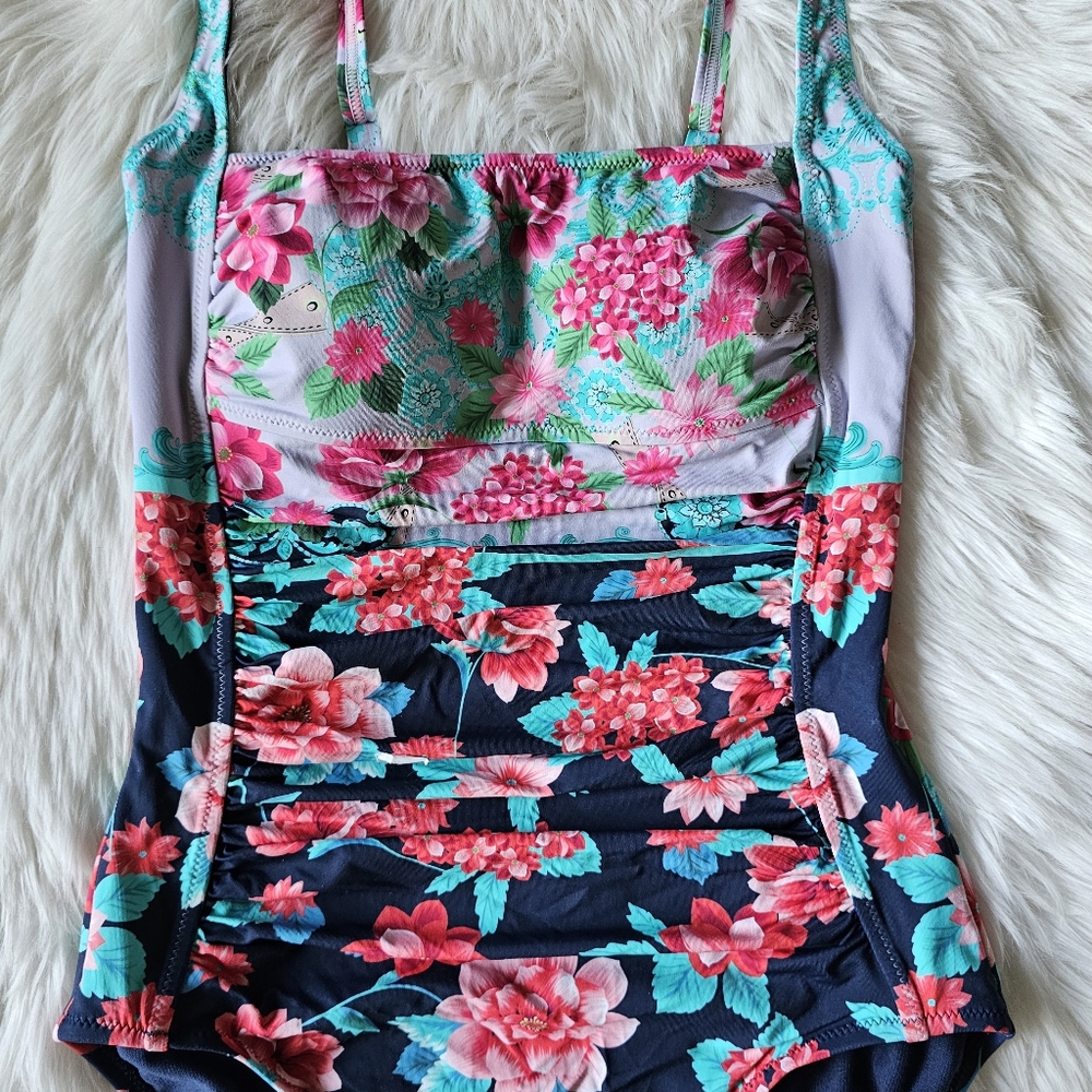 Johnny Was Japer Ruched One Piece Swimsuit - Picture 6 of 16